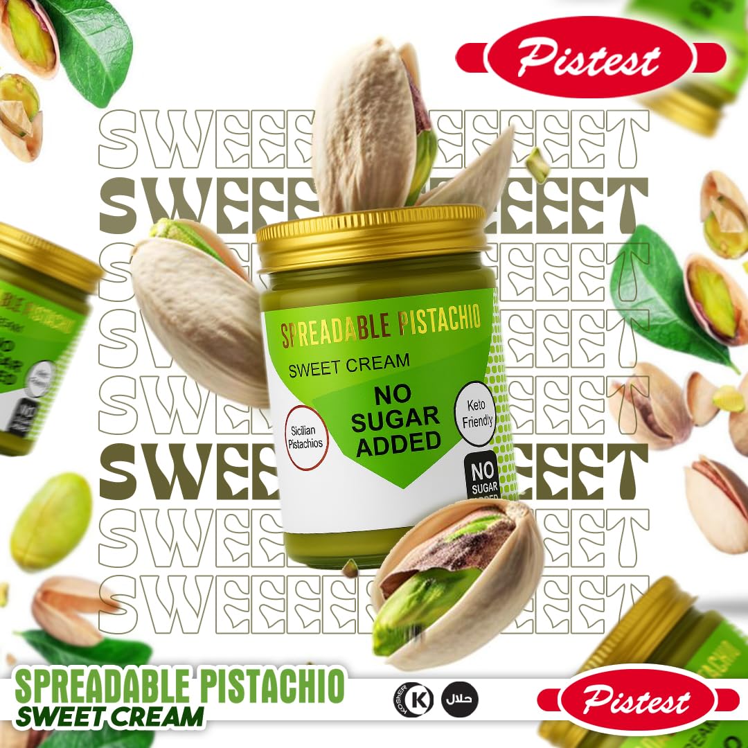 Spreadable pistachio - Sweet Pistachio Cream Spread – No Sugar Added, No Palm Oil, High Fiber, Keto Friendly, High Protein, Gluten-Free (21.2 oz) - Image 6