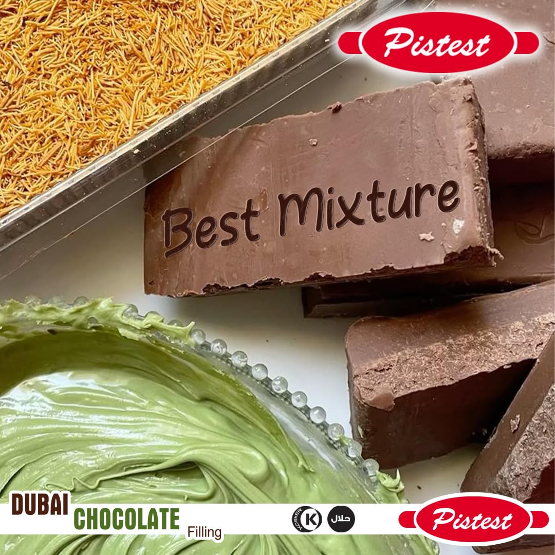 Dubai Pistachio Chocolate Bar Filling – Premium Pistachio Cream with Crispy Kataifi | Viral Candy Ingredient & Gourmet Dessert Spread – 8.8 oz - Image 9