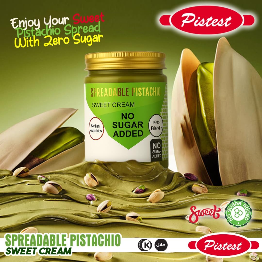 Spreadable pistachio - Sweet Pistachio Cream Spread – No Sugar Added, No Palm Oil, High Fiber, Keto Friendly, High Protein, Gluten-Free (21.2 oz) - Image 7