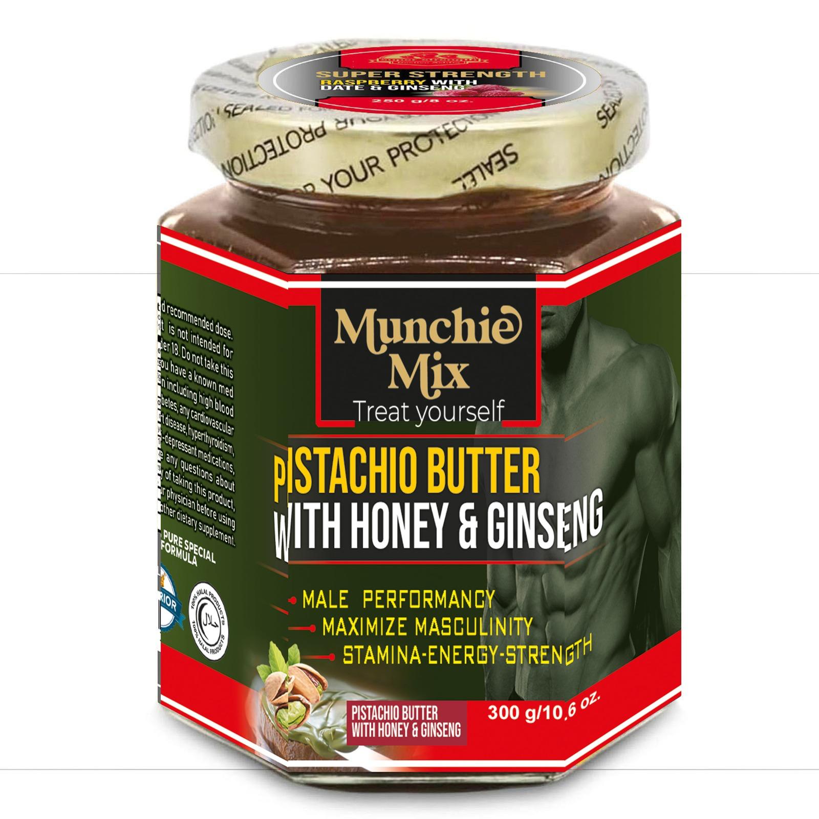 Munchie Mix Pistachio Butter with Honey & Ginseng – (300 g)