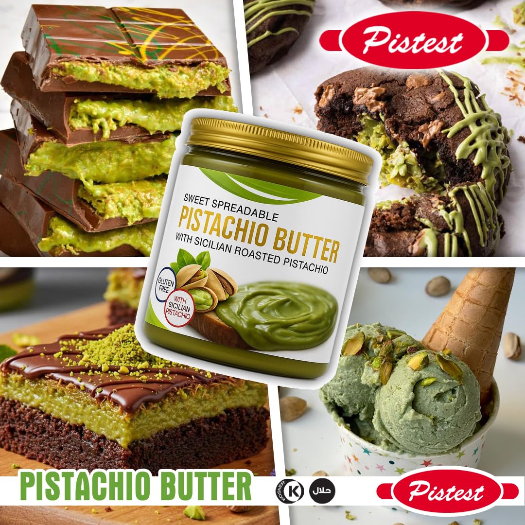 Sweet Spreadable - Sweet Pistachio Butter Spread 21.2 oz– Made with Roasted Sicilian Pistachios, Gluten-Free – Creamy Pistachio Spread for Knafeh, Desserts, Pastries, and More - 600g - Image 2