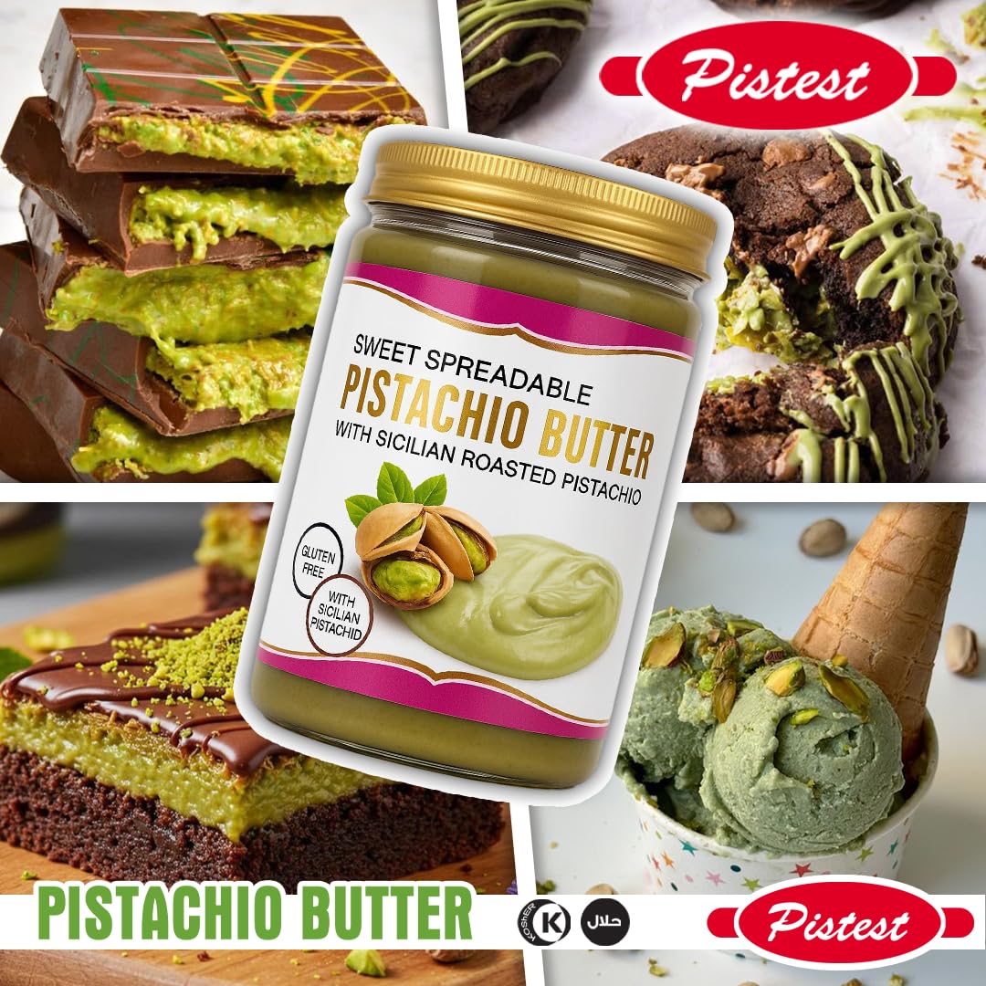 Sweet Spreadable - Sweet Pistachio Butter Spread 2.4 Pound– Made with Roasted Sicilian Pistachios, Gluten-Free – Creamy Pistachio Spread for Knafeh, Desserts, Pastries, and More - 1090g - Image 3