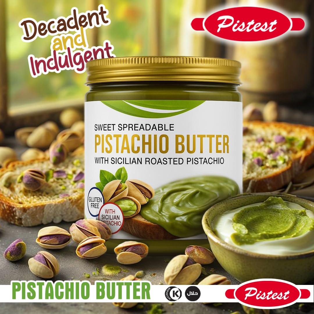 Sweet Spreadable - Sweet Pistachio Butter Spread 21.2 oz– Made with Roasted Sicilian Pistachios, Gluten-Free – Creamy Pistachio Spread for Knafeh, Desserts, Pastries, and More - 600g - Image 5
