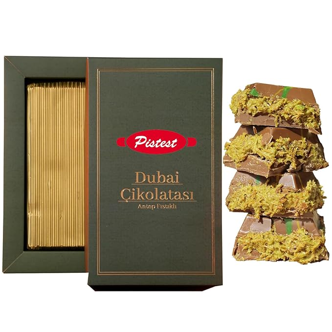 Angel Hair & Dubai Chocolate Gift Box – Kunafa Pistachio 200g + Chocolate Cotton Candy Bar 170g – Assorted Strawberry & Pistachio Treats – Perfect for Holidays & Celebrations - Image 2