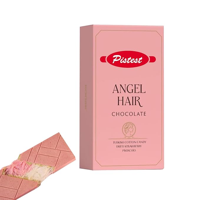 Angel Hair & Dubai Chocolate Gift Box – Kunafa Pistachio 200g + Chocolate Cotton Candy Bar 170g – Assorted Strawberry & Pistachio Treats – Perfect for Holidays & Celebrations - Image 3