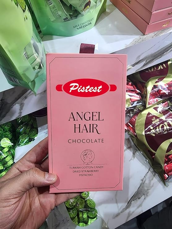 ANGEL HAIR Chocolate Cotton Candy Bar 170g – Strawberry & Pistachio Flavor – Gourmet Sweet Treat – Premium Candy Gift Box – Perfect for Birthdays, Holidays, Special Occasions – (5.9 oz, Pack of 3) - Image 4