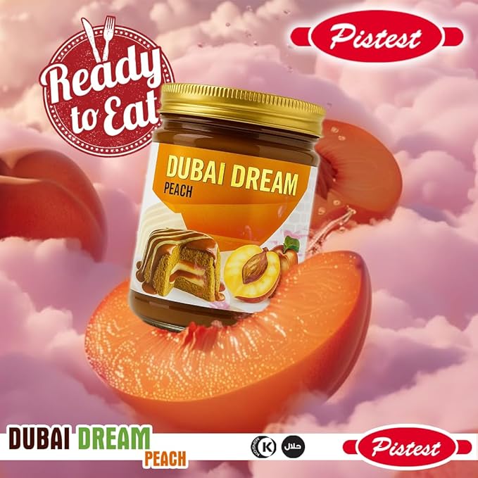Dubai Dream – Chocolate Pistachio with Peach Cream Filling, Kunafa Crunch & Double Chocolate Coating – Gourmet Treat & Snack – 200g/7.05 oz - Image 5