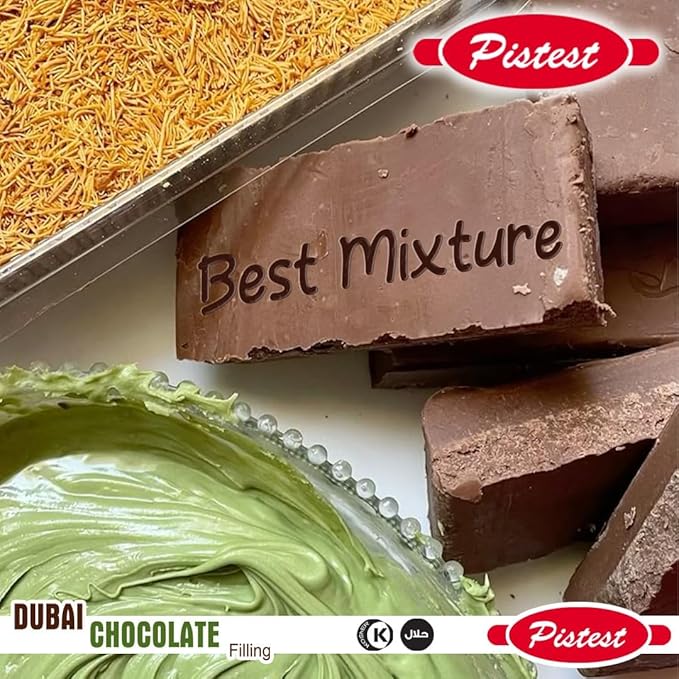 Dubai Pistachio Chocolate Bar Filling – Premium Pistachio Cream with Crispy Kataifi | Viral Candy Ingredient & Gourmet Dessert Spread – (35 oz) - Image 7