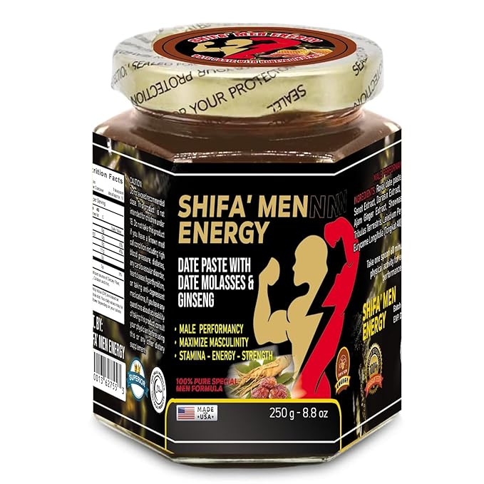 Restivo Shifa Men Energy – Date Paste with Date Molasses & Ginseng – 8.8 oz (250g)