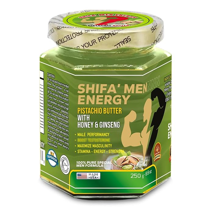 Restivo Shifa Pistachio Butter with Honey & Ginseng for Men, 8.8 oz (250g)