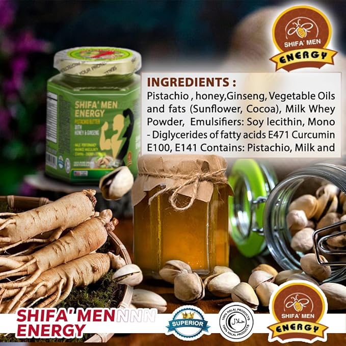 Restivo Shifa Pistachio Butter with Honey & Ginseng for Men, 8.8 oz (250g) - Image 2
