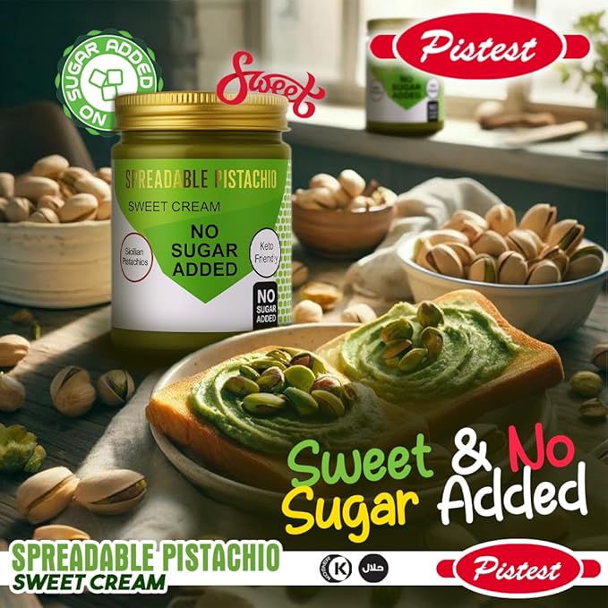 Spreadable pistachio - Sweet Pistachio Cream Spread – No Sugar Added, No Palm Oil, High Fiber, Keto Friendly, High Protein, Gluten-Free (8.46 oz) - Image 4