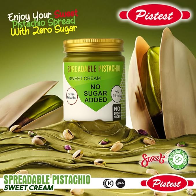 Spreadable pistachio - Sweet Pistachio Cream Spread – No Sugar Added, No Palm Oil, High Fiber, Keto Friendly, High Protein, Gluten-Free (8.46 oz) - Image 7
