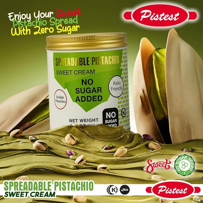 Spreadable pistachio - Sweet Pistachio Cream Spread – No Sugar Added, No Palm Oil, High Fiber, Keto Friendly, High Protein, Gluten-Free (21.2 oz) - Image 7